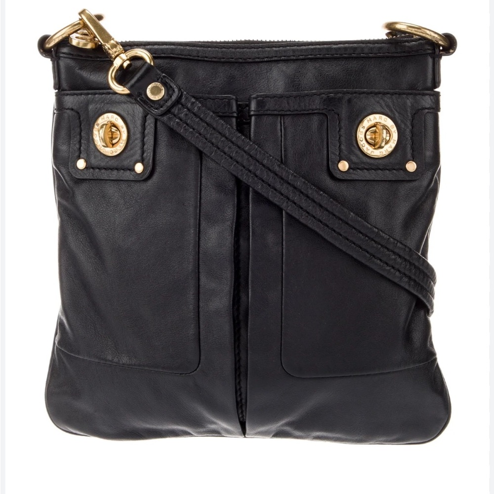 Marc by Marc Jacob’s Black and Gold Crossbody Bag with Minimalist Design